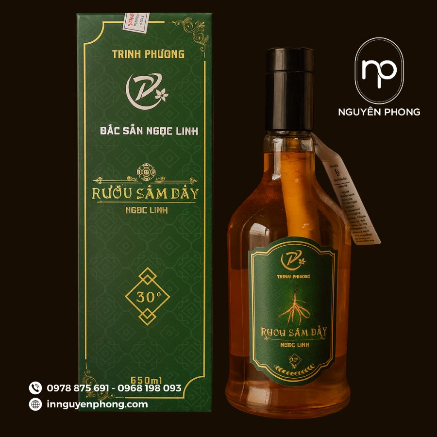 In tem dán rượu sâm giá rẻ tại Hà Nội